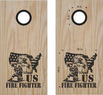 Eagle Flag Firefighter Fireman Decals Cornhole Board Stickers FIRE06