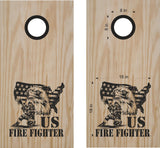 Eagle Flag Firefighter Fireman Decals Cornhole Board Stickers FIRE06