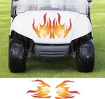 StickerChef Faded Flames Golf Cart Decals – 3-Piece Vinyl Wrap Set