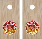 Fire Dept Cornhole Decals - Real Flames