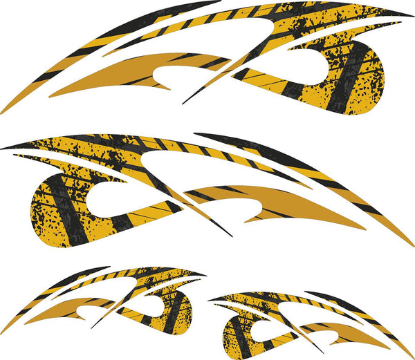 Tribal Golf Cart Decal – Black & Yellow Printed Vinyl Wrap