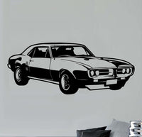 Classic Car Wall Decal Inspired by 1967 Firebird - Matte Black Vinyl WC103