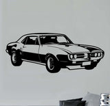 Classic Car Wall Decal Inspired by 1967 Firebird - Matte Black Vinyl WC103