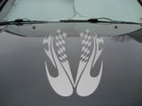 Hood Rip Through Flame Decal Set - Tribal Graphics for Cars & Trucks
