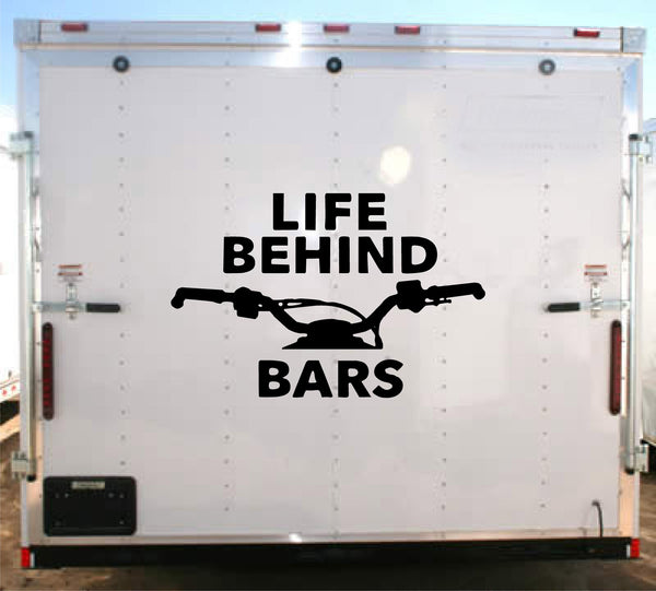 Life Behind Bars Snowmobile Decal - Sled Handlebars Vinyl Sticker 23" x 15"