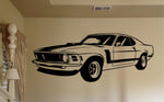 1970 Mustang Boss Car Wall Decal Art Black Large