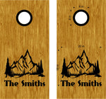 Nature Scenic Mountains Cornhole Decals Family Name Stickers NAT02
