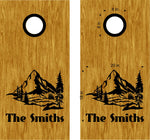 Nature Scenic Mountains Cornhole Decals Family Name Stickers NAT04