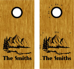 Nature Scenic Mountains Cornhole Decals Family Name Stickers NAT08