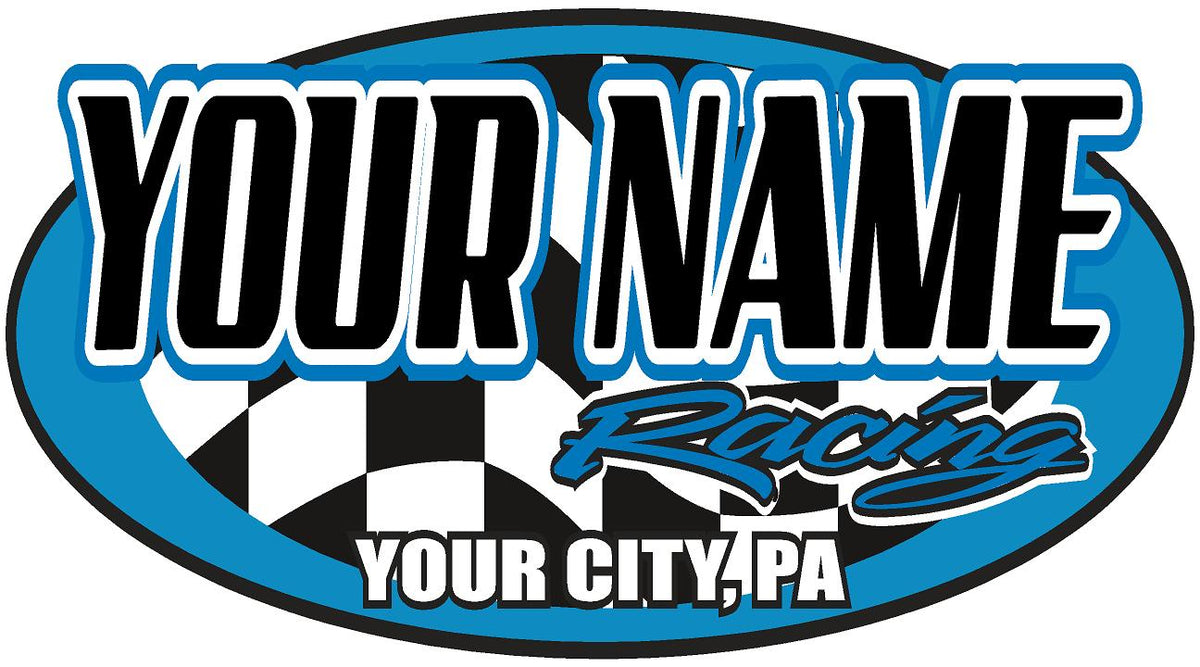Custom Multi-Color Racing Team Name & Number Decal | StickerChef