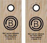 2 Timothy 1:12 Religious Cornhole Board Vinyl Decal Sticker