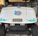 Eagle Flag Hood Decal Golf Cart – Bald Eagle American Flag Burst Printed Vinyl Sticker 14" x 6"