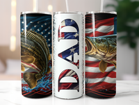 Fathers Day Bass Fishing Dad 20 oz. Skinny Tumbler Sublimated TF003