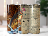 Fishing Knowledge Camo 20 oz. Skinny Tumbler Sublimated TM005