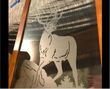 Buck in The Field Deer Etched Glass Vinyl Gun Cabinet GC03