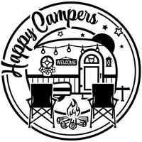 Happy Camper Decals Sign RV Camping Door Sticker