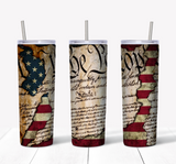 We The People American Flag 20 oz. Skinny Tumbler Sublimated