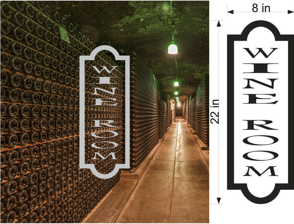 Wine Room Etched Vinyl Decal - 8x22 in