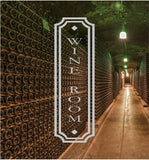 Wine Room Door Etched Vinyl Decal - Classic Framed Label Design