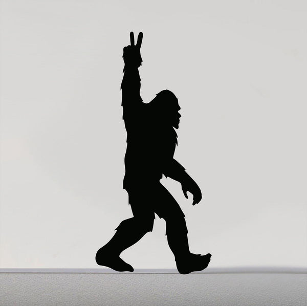 Bigfoot Peace Sign Vinyl Decal - Sasquatch Sticker Multiple Sizes