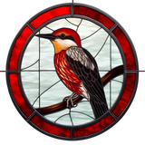 Woodpecker Stained Glass Cling SGC238 - woodpecker printed stained glass window cling - Sticker Chef