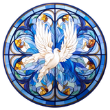 Holy Spirit Dove Cling SGC240 - Holy Spirit dove printed stained glass window cling - Sticker Chef