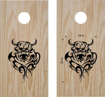 Bull Tribal Flames Vinyl Decal Sticker for Cornhole Boards