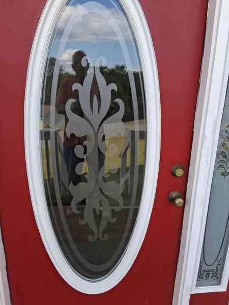 Front Door Etched Glass Vinyl Decal Frosted Film Decals Oval