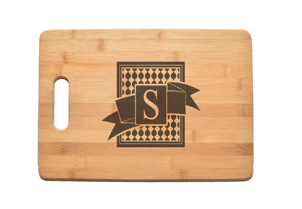 Monogram Family Name Kitchen Chef Baker Engraved Cutting Board CB03
