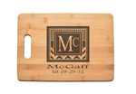 Monogram Family Name Kitchen Chef Baker Engraved Cutting Board CB09