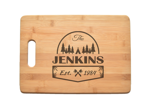 Family Hunting Cabin Kitchen Chef Baker Engraved Cutting Board CB13