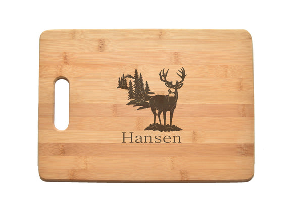 Whitetail Deer Forest Kitchen Chef Baker Engraved Cutting Board CB35