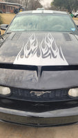 a close up of the hood of a car