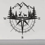 Compass Vinyl Decal with Deer Family (Buck, Doe, Fawn) CP02