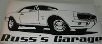 Camaro SS 396 Wall Decal Art  Classic Car Matte Black Home Décor