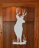 Buck in The Field Deer Etched Glass Vinyl Gun Cabinet GC03