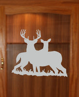 Buck Doe Hunting Gun Cabinet Etched Glass Decal Vinyl GC05C