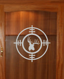 Buck Hunting Gun Sight Cabinet Etched Glass Decal GC07C