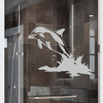 Jumping Dolphin Ocean DIY Etched Glass Vinyl Window Decal