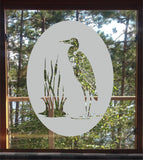 Bird Nature Frosted Privacy Film - Etched Glass Decal Shower Door Bathroom Office Window