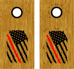 Flag Firefighter Fireman Decals Stickers Cornhole Board FFD27