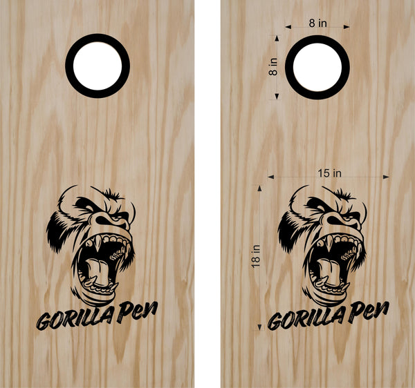 Custom gorilla Cornhole decal set