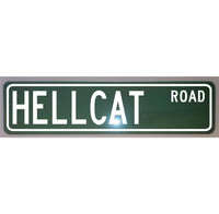 Hell Cat Road Metal Street Sign 6 x 24 Novelty Auto Man Cave Garage Shop Home Art