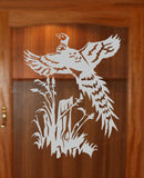 Pheasant Hunting Fence Post DIY Etched Glass Vinyl Gun GC26