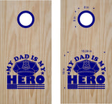 My Dad Is My Hero Police Decals Cornhole Board Stickers POL02
