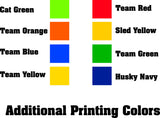 Additional Printing Colors chart for printed ATV Racing Trailer Decal - Sticker Chef