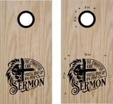 Be Careful or You'll End Up in My Sermon Cornhole Decals (Set of 2)