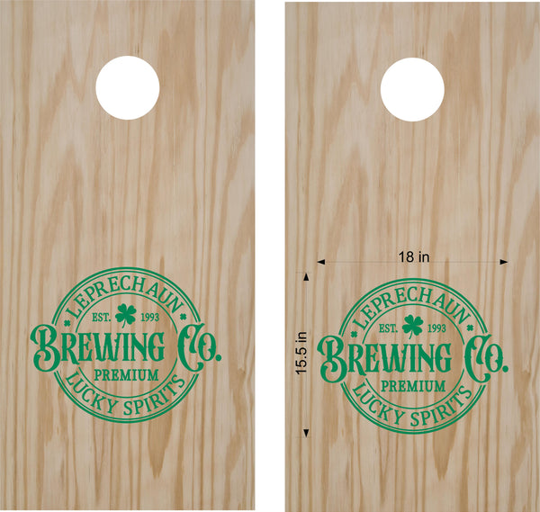 Leprechaun Brewing Co. Cornhole Decals - Set of 2