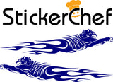 StickerChef Tiger Flame Decal Stickers for Auto, Truck, Boat - AF01