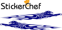 StickerChef Tiger Flame Decal Stickers for Auto, Truck, Boat - AF01